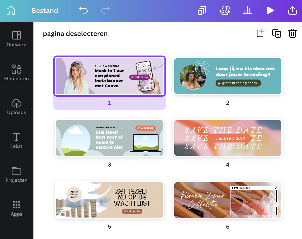 Canva pinned banner templates